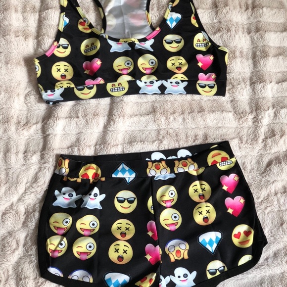 4 for $25 SALE!! Emoji Racerback Boy Short Bikini - Picture 3 of 4